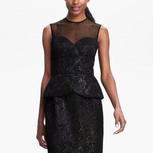 Nordstrom Maggy London Sleeveless Black Jacquard Brocade Cocktail Dress